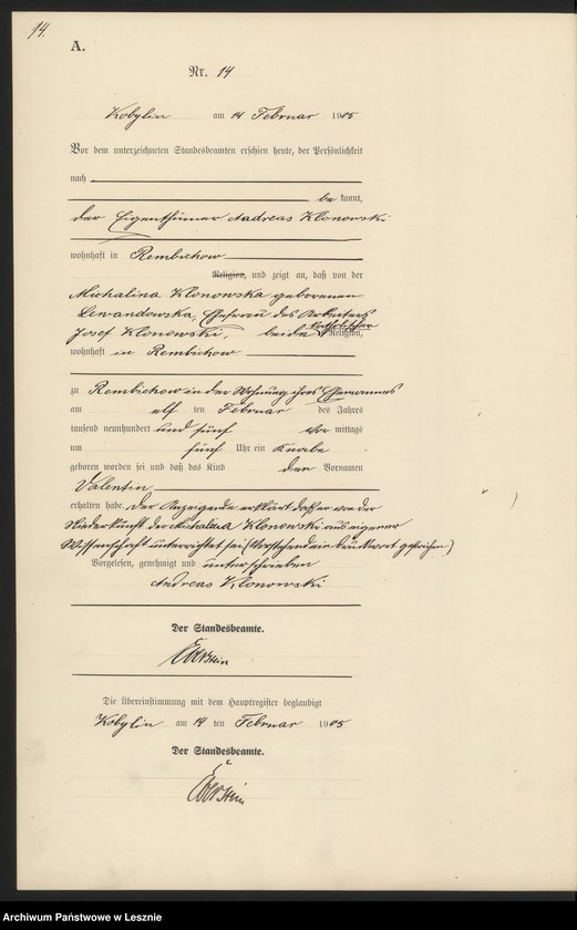 Obraz 17 z jednostki "[Księga urodzeń]"