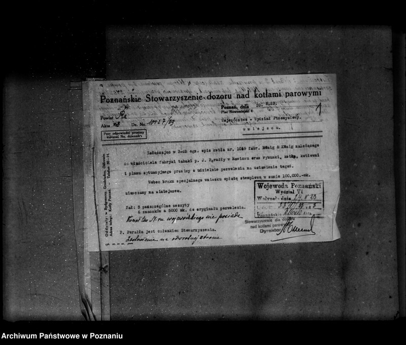 image.from.unit.number "Fabryka Tabaki J. Parałły w Rawiczu nr woj. kotła 169"