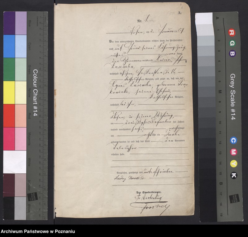 Obraz 3 z jednostki "Księga miejscowa urodzeń tom I [Rejestr główny urodzeń]"