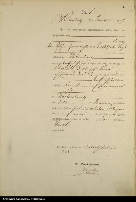 Obraz z jednostki "Geburts-Haupt-Register nr 1 - 202"