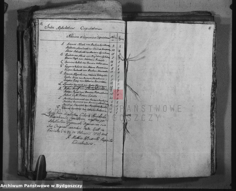 image.from.unit.number "Duplicate der Kirchen Bücher von Kościelec"