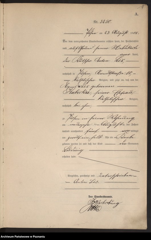 Obraz 13 z jednostki "Księga miejscowa urodzeń tom VII"