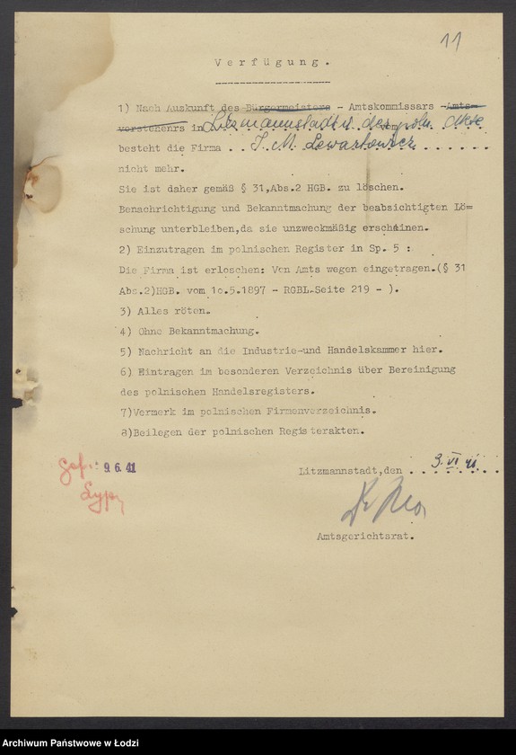 Obraz 13 z jednostki "Izrael Moses Lewartowicz- sprzedaż towarów manufakturowych"