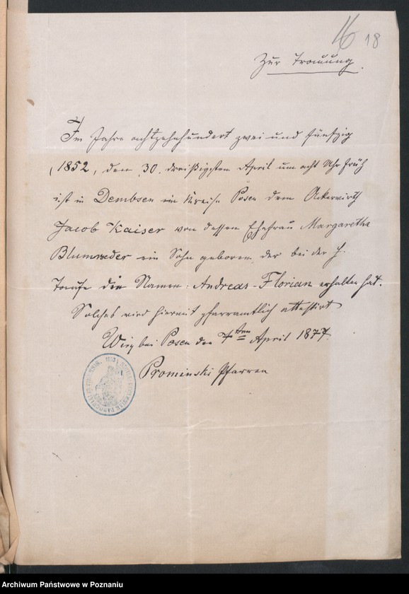 Obraz 20 z jednostki "Die von den Verlobten beizubriegenden Urkunden"