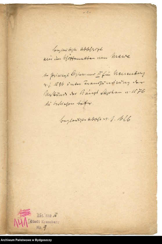 image.from.unit.number "[Przywilej Zygmunta III dla miasta Nowego z roku 1596. Transumpt dokumentu Stefana Batorego z roku 1576 - uwierzytelniony odpis z roku 1626]"