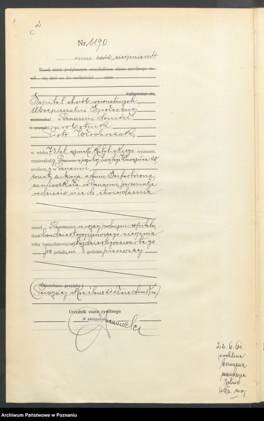 Obraz 4 z jednostki "Księga miejscowa zgonów tom III [Rejestr główny zgonów]"