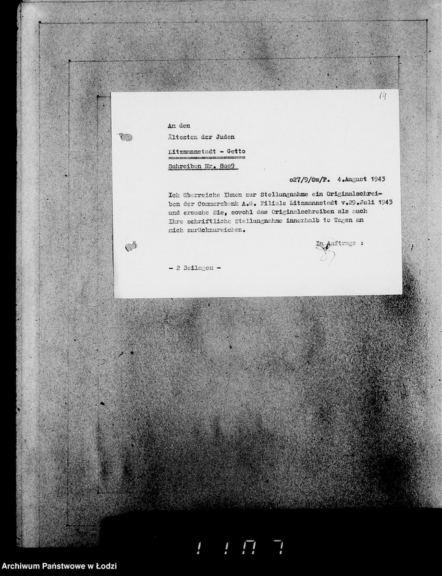 Obraz 18 z jednostki "Korrespondenz mit dem Ältesten der Juden"