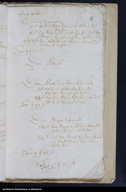image.from.unit.number "Kirchen Rechnung des Kirchspiels Herzogswalde"