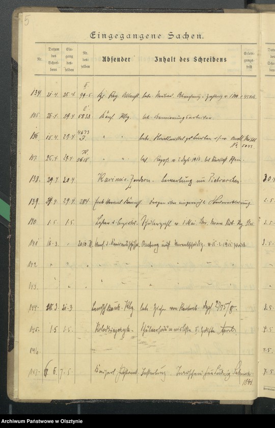 image.from.unit.number "Geschäfts Tagebuch Register der anausgegangenen Schreiben"