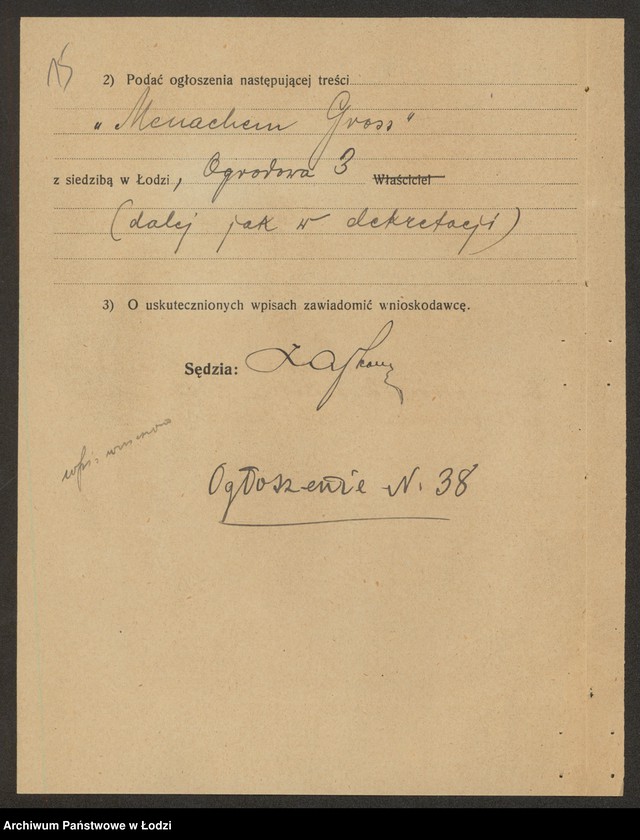 Obraz 17 z jednostki "Menachen Groszz- sprzedaż skór"