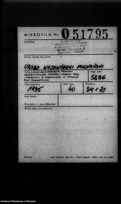 Obraz 2 z jednostki "Zatwierdzenie zakładu przemysłowego /olejarni, fabryk farb i pokostów/ J. Zabilskiego w Popowie powiat szamotulski"