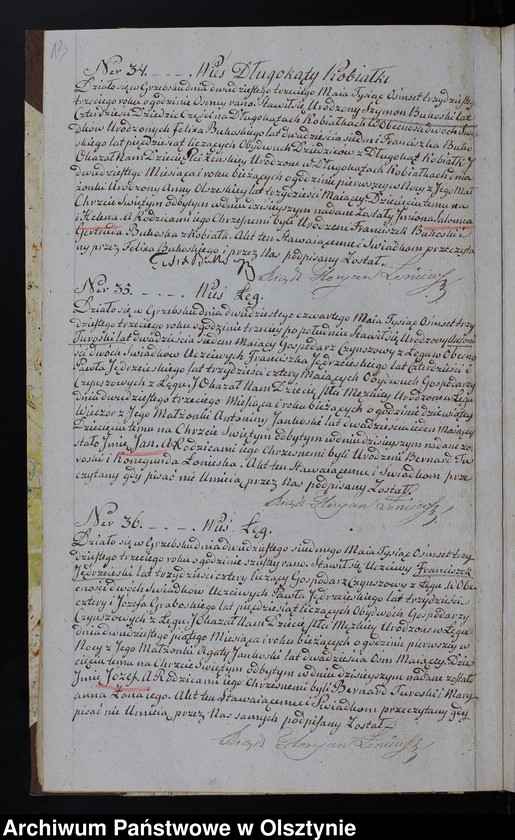 image.from.unit.number "Duplicat Urodzenia, Zaślubienia i Zeyścia Parafii Grzebsk z roku 1833-go"