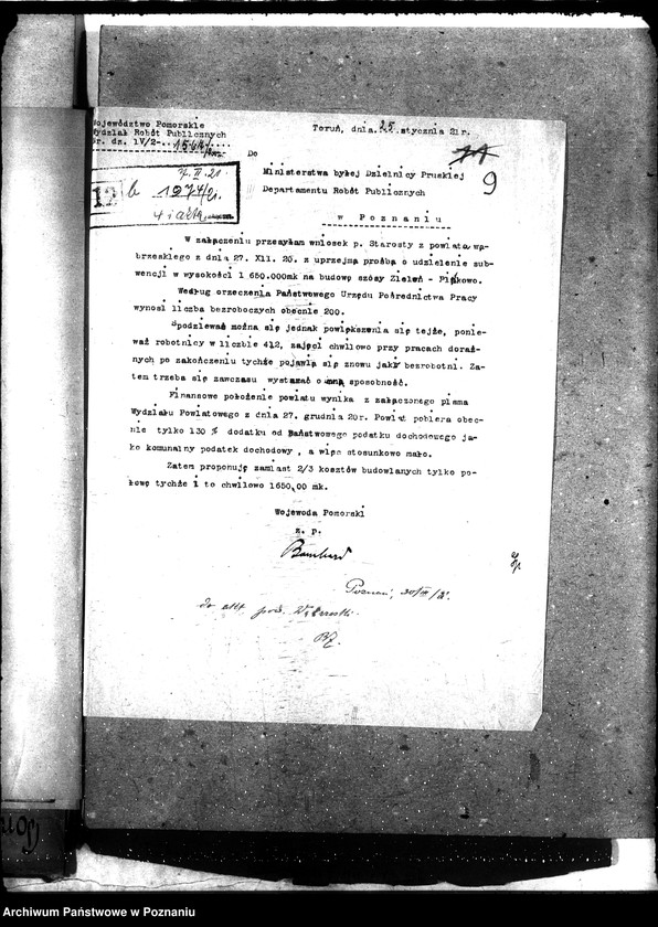 Obraz 13 z jednostki "[Budowa i naprawa dróg w powiecie wąbrzeskim i sprawa zatrudnienia bezrobotnych pow. wąbrzeski]"