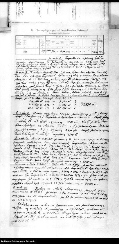 Obraz 18 z jednostki "Budżet na 1939/ 40 [Plany finansowo- gospodarcze inspektoratów szkolnych]"
