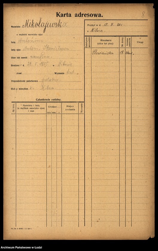 Obraz 11 z jednostki "[Spis ludności Łodzi] Mikołajew - Milchteich"