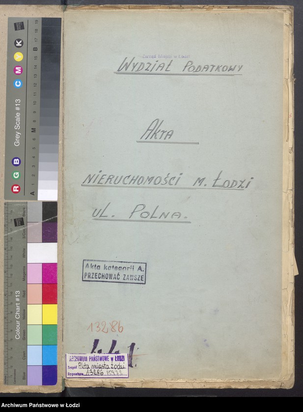 Obraz 2 z jednostki "Księga inwentarzowa nieruchomości m. Łodzi ul. Polna"