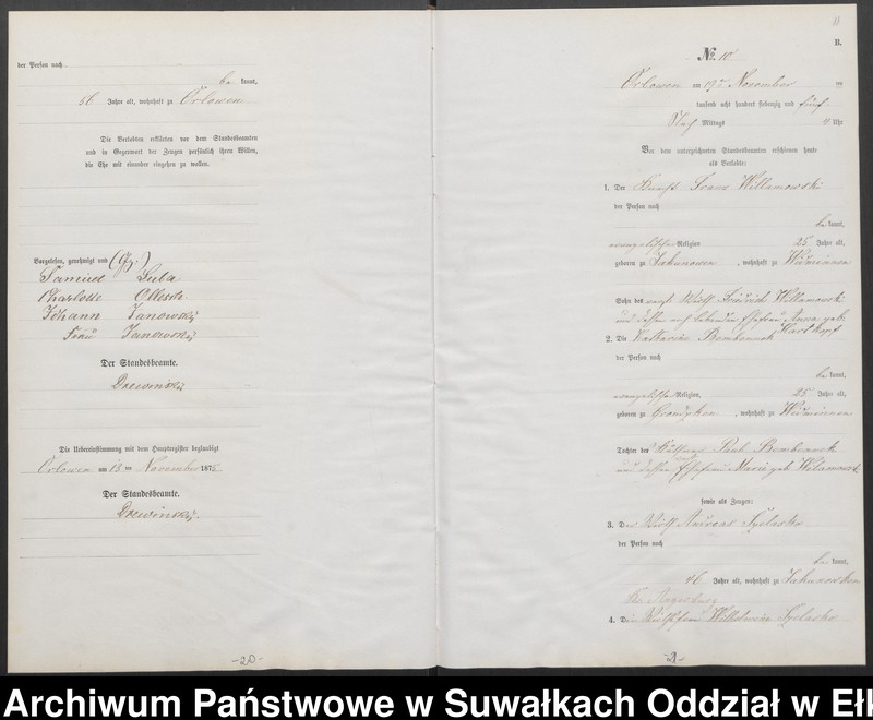 image.from.unit.number "Heiraths-Neben-Register des Preussischen Standes-Amtes Orlowen Kreis Loetzen"