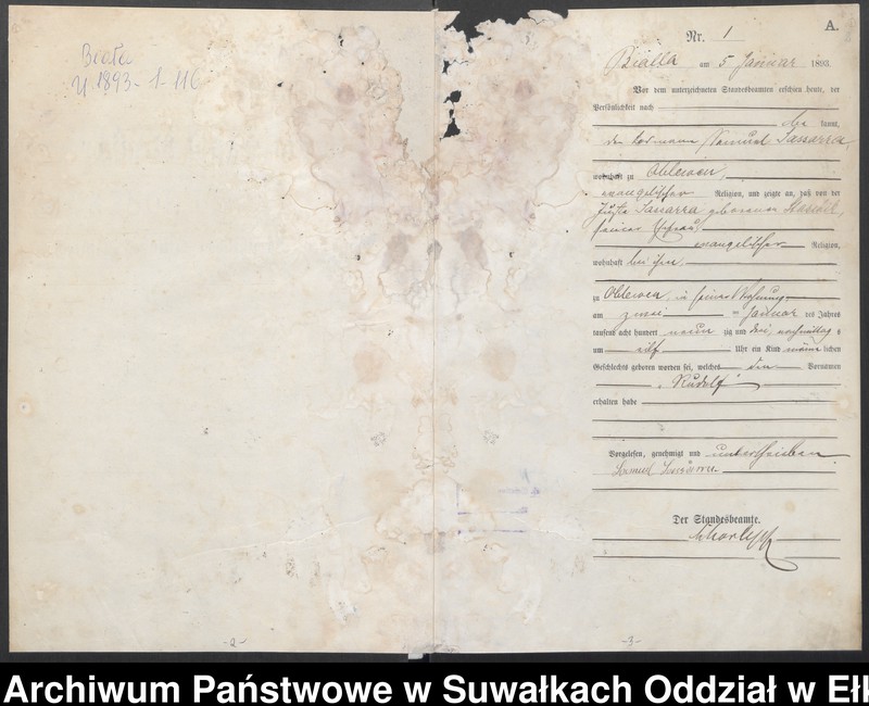 image.from.unit.number "[Geburts]-Haupt-Register des Königlichen Preussischen Standes-Amtes Bialla Kreis Johannisburg"