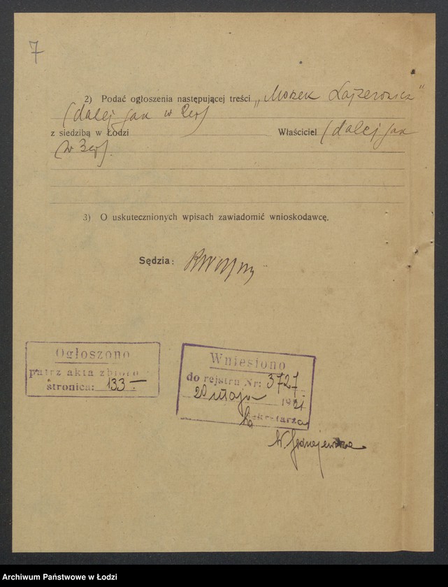 Obraz 9 z jednostki "Moszek Lajzerowicz- sprzedaż galanterji"