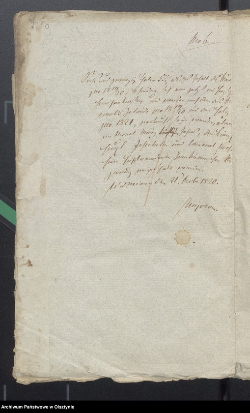 image.from.unit.number "Beläge zur 1819/1820 Jahres Kirchen Rechnung von Widminnen"