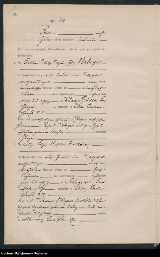 Obraz 16 z jednostki "Księga miejscowa małżeństw tom II [Rejestr główny małżeństw]"