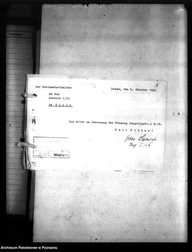 Obraz 5 z jednostki "Wohnungszuweisungen für Deutsche. Verdrängung der Polen."