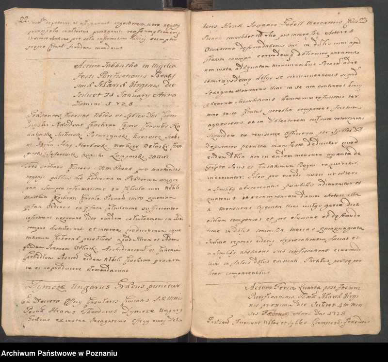 Obraz 16 z jednostki "Protocollon nobilis officii consularis civitatis SR.Mtis Posnaniae incipit ab anno 1728 sub felici regimine nobilis et spectabilis domini Michaelis Czempiński proconsulis praesidentis eiusdem civitatis ..."
