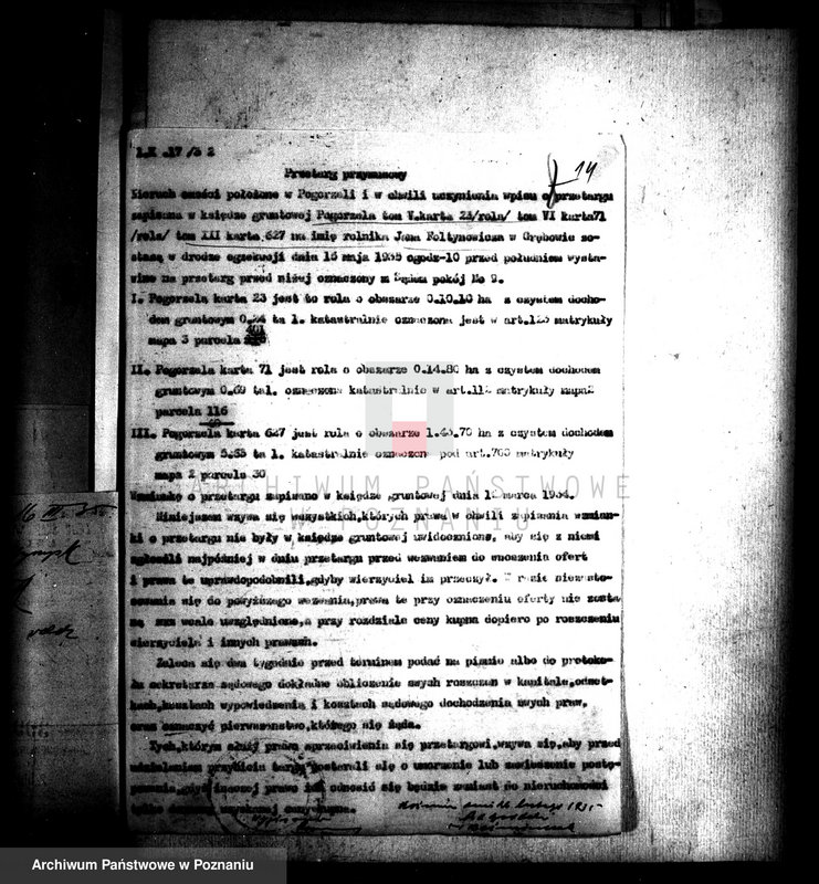 Obraz 18 z jednostki "Przymusowe przetargi nieruchomości w powiecie wyrzyskim"