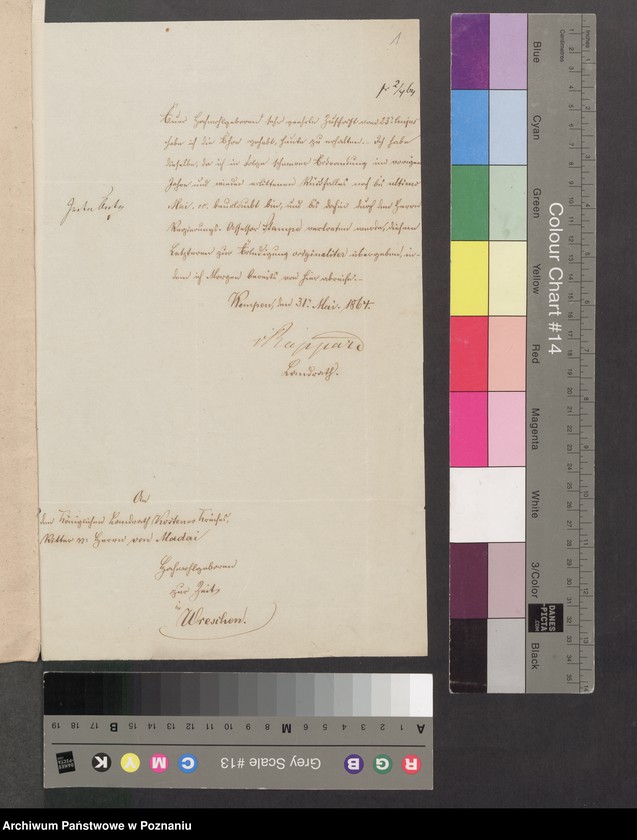 Obraz 4 z jednostki "Acta generalia des Oberpäsidialkommissars Landrat von Madai zu Kosten betreffend die Verfolgung der polnisch-revolutionären Umtriebe im Kreise Schildberg /Ostrzeszów/."