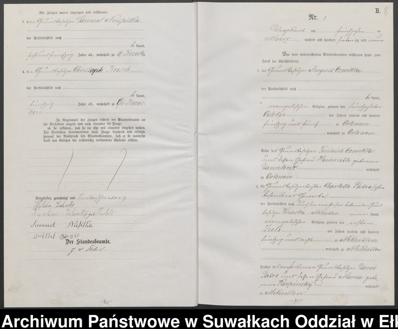 image.from.unit.number "[Heiraths-Haupt-Register des Königlichen Preussischen Standes-Amtes Kumilsko Kreis Johannisburg]"