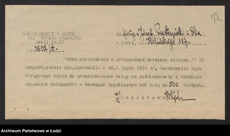 Obraz 14 z jednostki "Józef Piestrzyński - handel towarami spożywczymi, trunkami i towarami kolonialnymi"