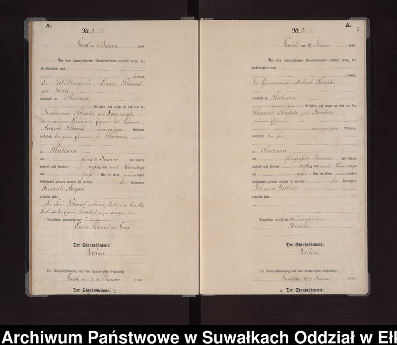image.from.unit.number "Geburts-Neben-Register des Königlich Preussischen Standes-Amtes Gneist Kreis Loetzen"