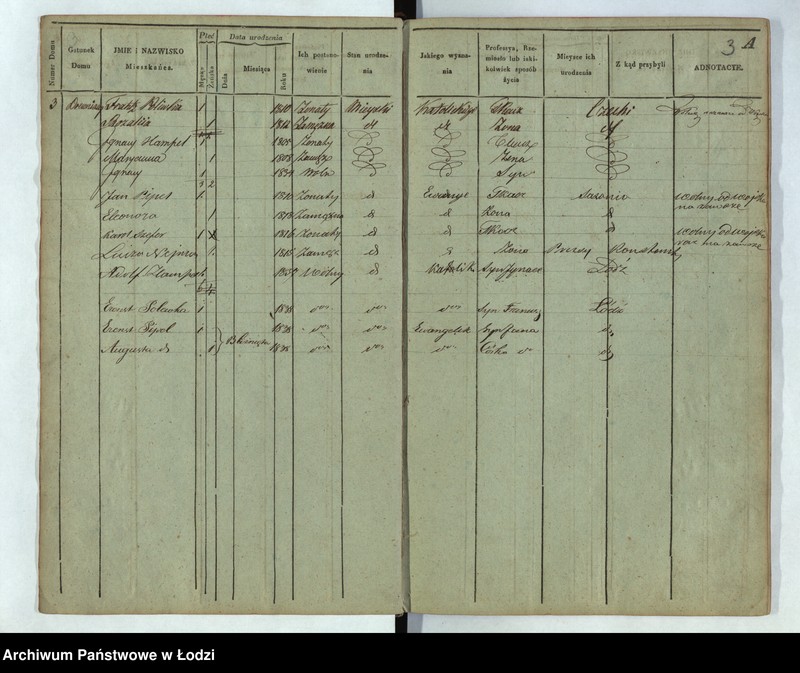 Obraz 4 z jednostki "[Księga ludności stałej Osada tkacka Łódka nr 1-168] "