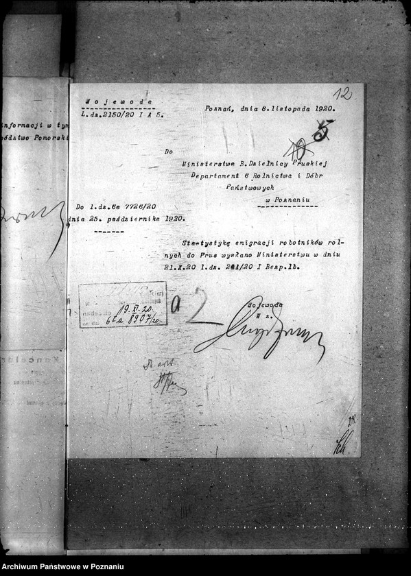 Obraz 16 z jednostki "Sprawy szczegółowo-administracyjne Emigracja robotników rolnych"