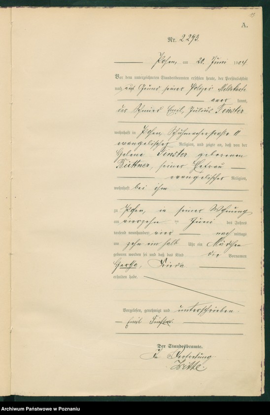 Obraz 14 z jednostki "Księga miejscowa urodzeń tom V"