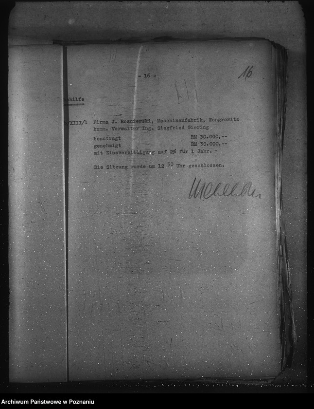 Obraz 20 z jednostki "Protokolle über Sitzungen des Ausschusses für reichsverbürgte Kredite, sowie Anträge auf Reichswirtschaftshilfe"