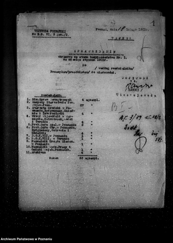 Obraz 5 z jednostki "Sprawozdania okresowe ze stanu bezpieczeństwa za miesiące styczeń-czerwiec 1933 r. /nr 1-6/"