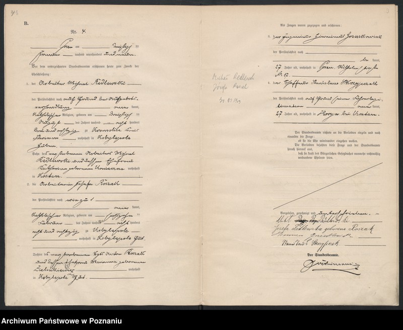 Obraz 6 z jednostki "Księga miejscowa małżeństw [Rejestr główny małżeństw]"