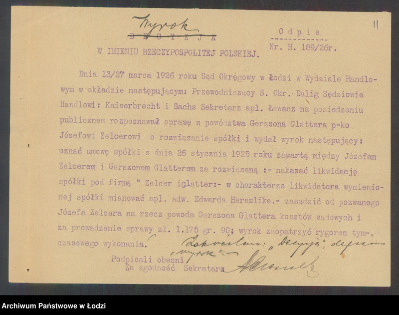 Obraz 13 z jednostki "Zelcer i Glater- handel futrami"