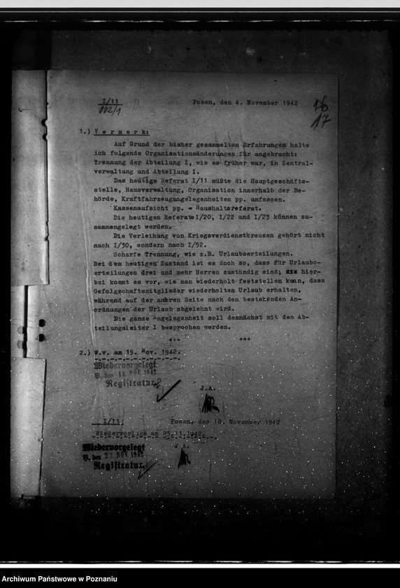 Obraz 20 z jednostki "Lageberichte - korespondencja i wytyczne w sprawie sporządzania sprawozdań z działalności landratów i wydziałów urzędu namiestnika"