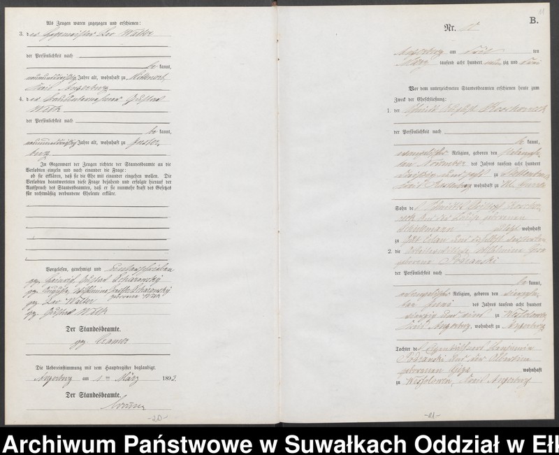 Obraz 14 z jednostki "Heiraths-Neben-Register des Preussischen Standes-Amtes Angerburg Kreis Angerburg"