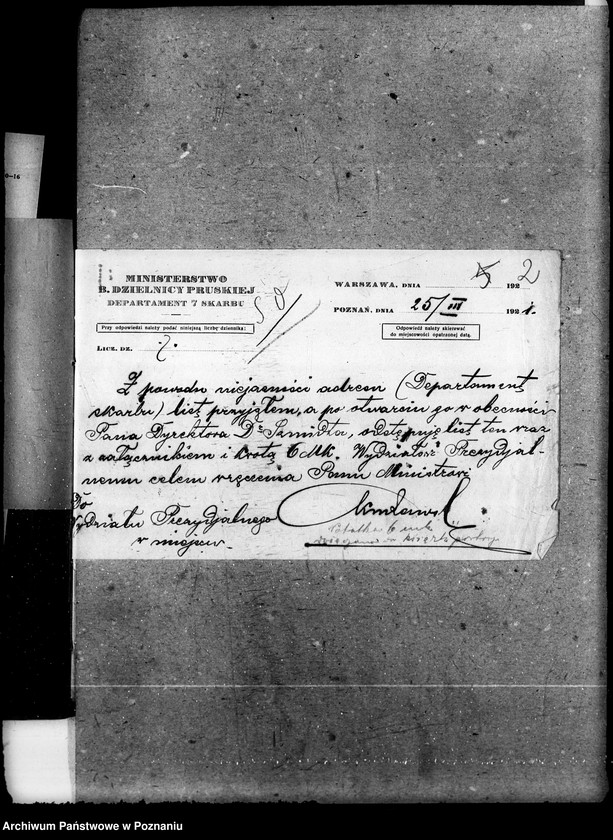 Obraz 7 z jednostki "Sprawy agrarnej reformy Główny Urząd Ziemski w Warszawie Przyszły Okręg Urząd Ziemski w Poznaniu"