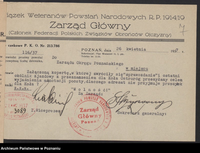 Obraz 10 z jednostki "Ostroróg, powiat Szamotuły - akta koła."