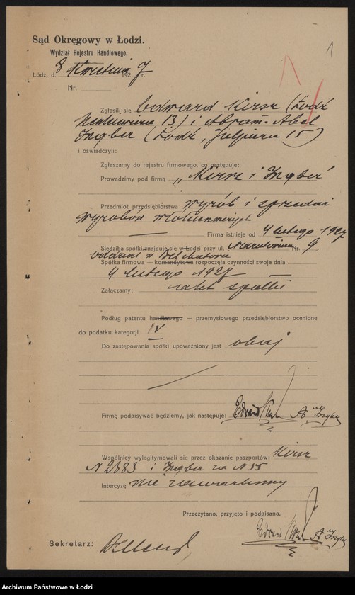 Obraz 3 z jednostki "Kirsz i Ingber- wyrób i sprzedaż wyrobów włókienniczych"