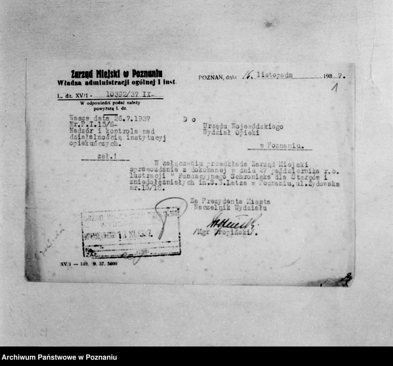 Obraz 5 z jednostki "/Sprawozdanie z lustracji zakładów opiekuńczych/"