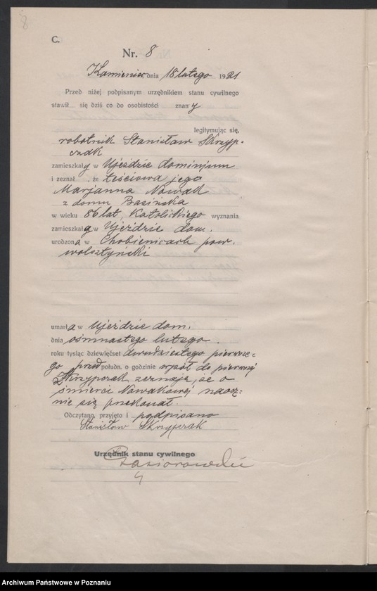 Obraz 10 z jednostki "Rejestr główny zgonów"