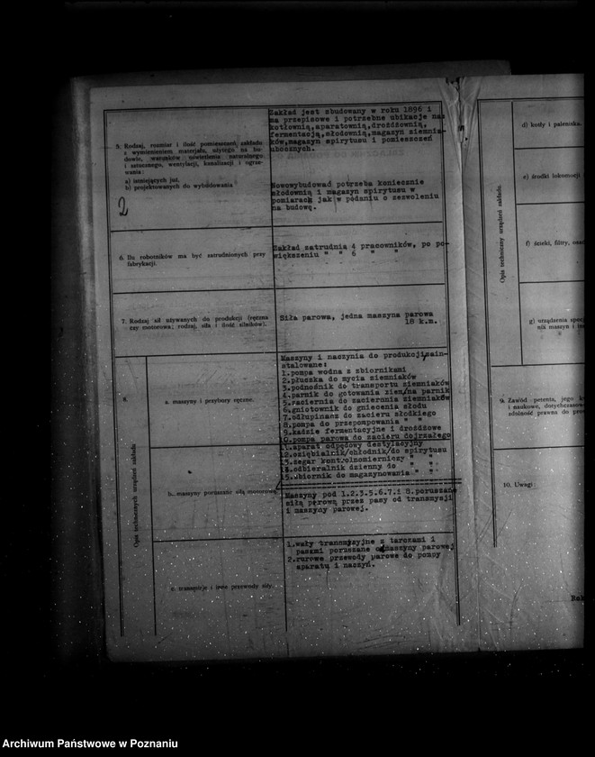 Obraz 6 z jednostki "/Zgłoszenie przemysłu; załącznik do podania o zatwierdzenie gorzelni rolniczej w majątku O. Hantelmanna w Rokietnicy/"