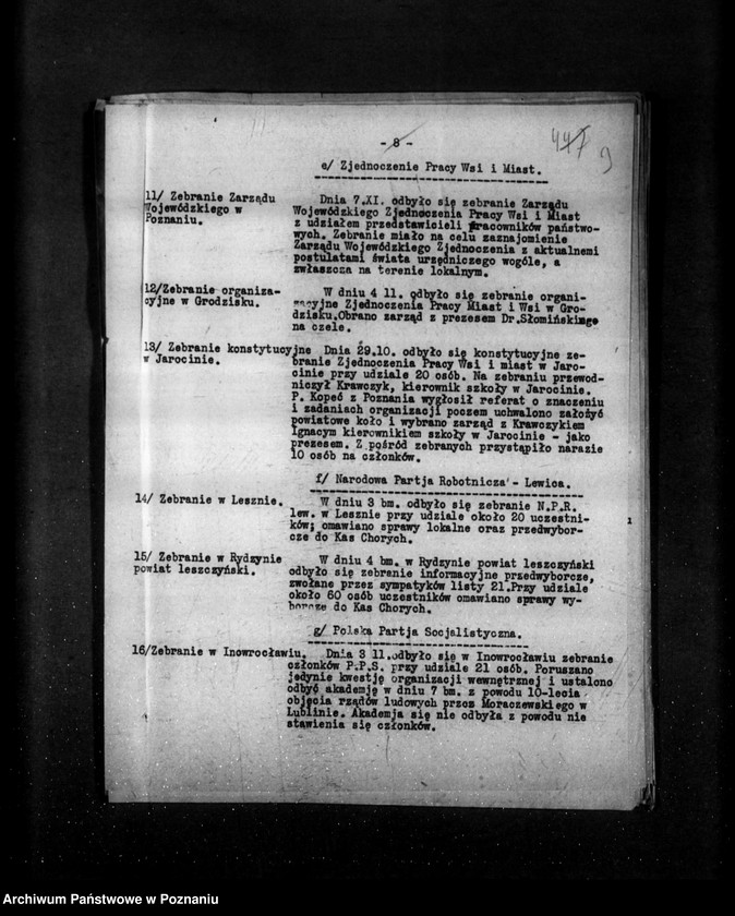 Obraz 14 z jednostki "Sprawozdania sytuacyjne tygodniowe za czas od 2 listopada do 29 listopada 1928 r."
