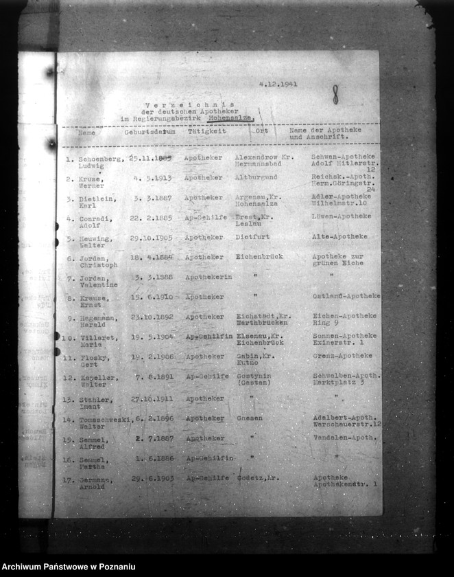 Obraz 12 z jednostki "Spisy lekarzy i aptekarzy w Kraju Warty"