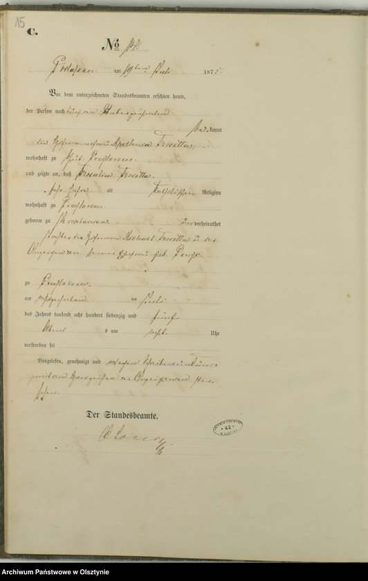 image.from.unit.number "Haupt-Sterbe-Register Nr 1 - 32"
